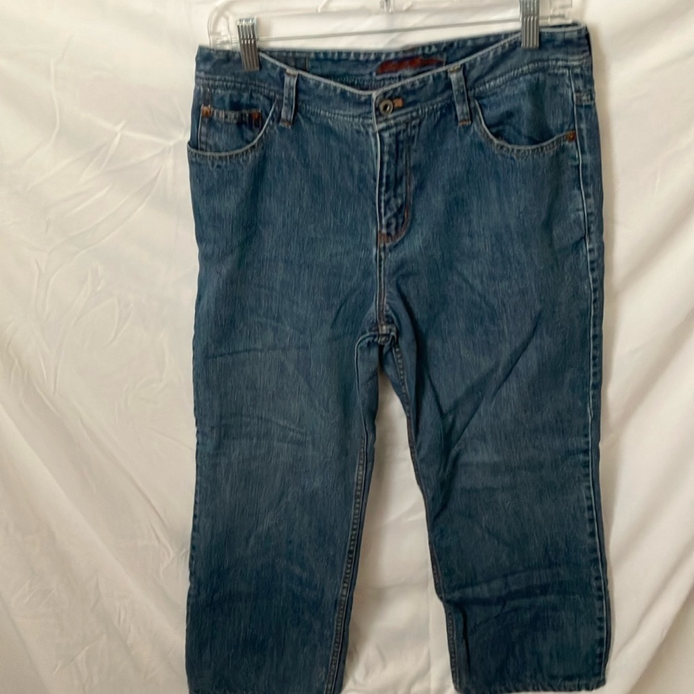 Eddie Bauer: Red Flannel Lined- 100% cotton- Relaxed Jeans- 10